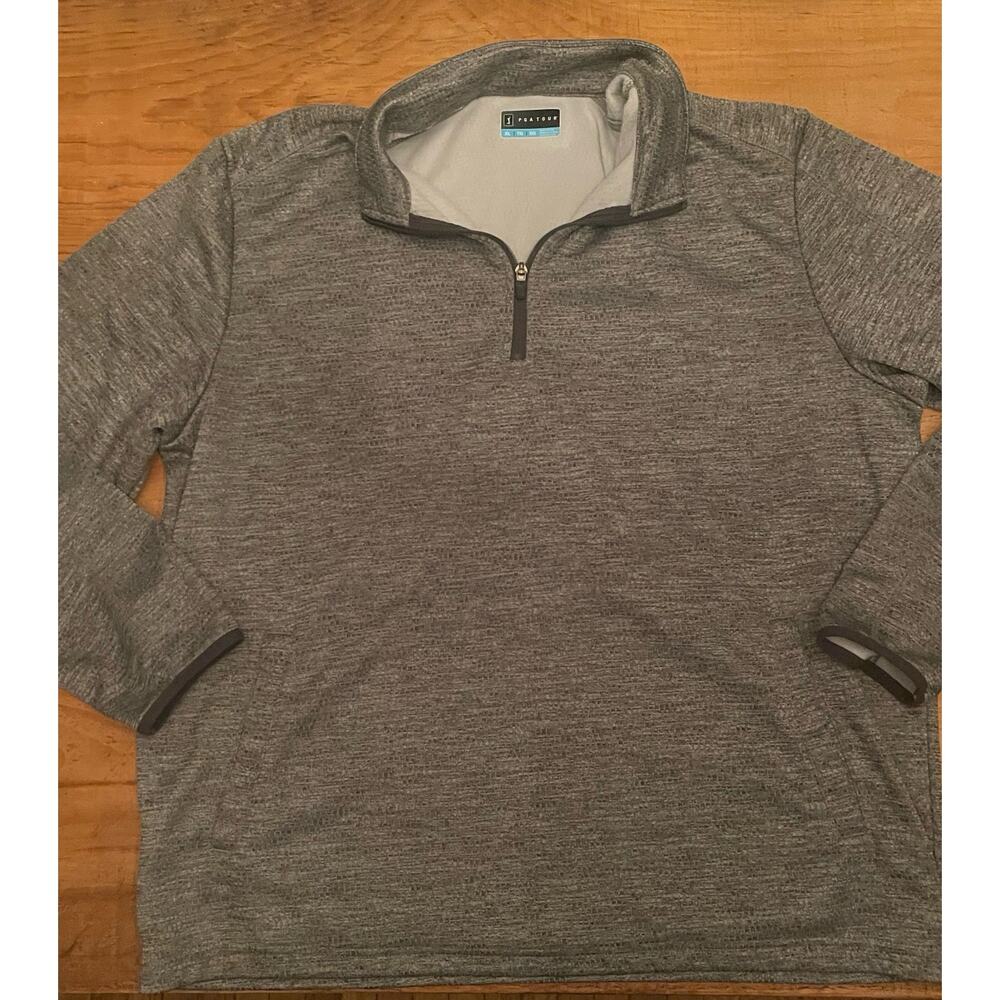 PGA Tour Large, 1/4 Zip, Men’s Pullover Sweater, Grey XL